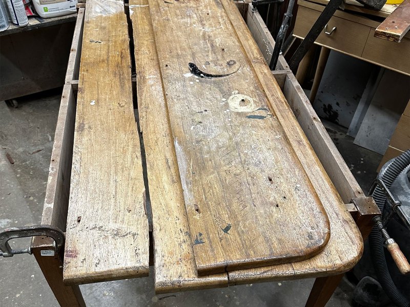 Wooden Table before - Lanscaping