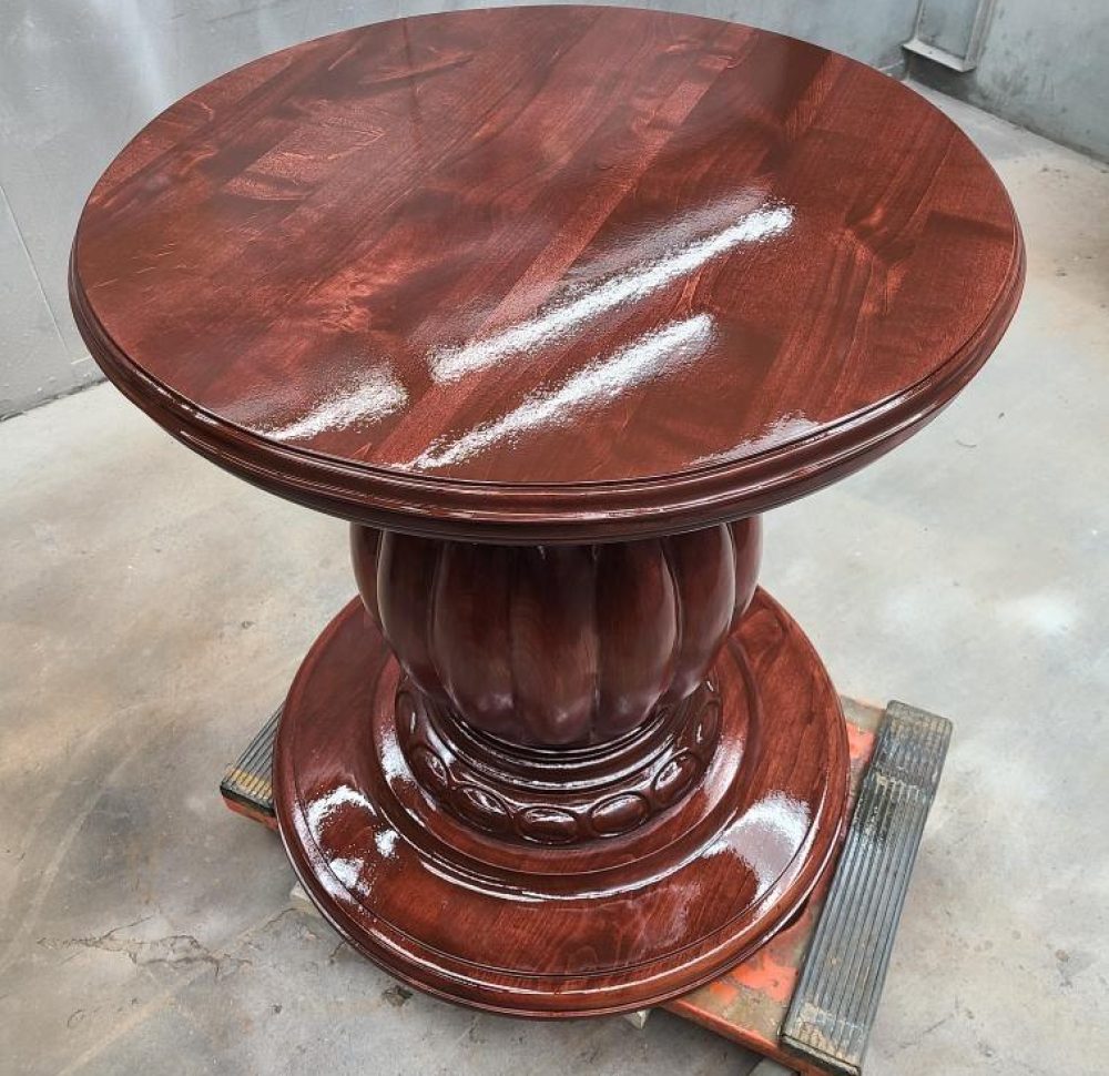 Wooden Round Pedestal Accent Side Table 01